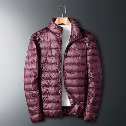 Ultralight white duck down jacket for men