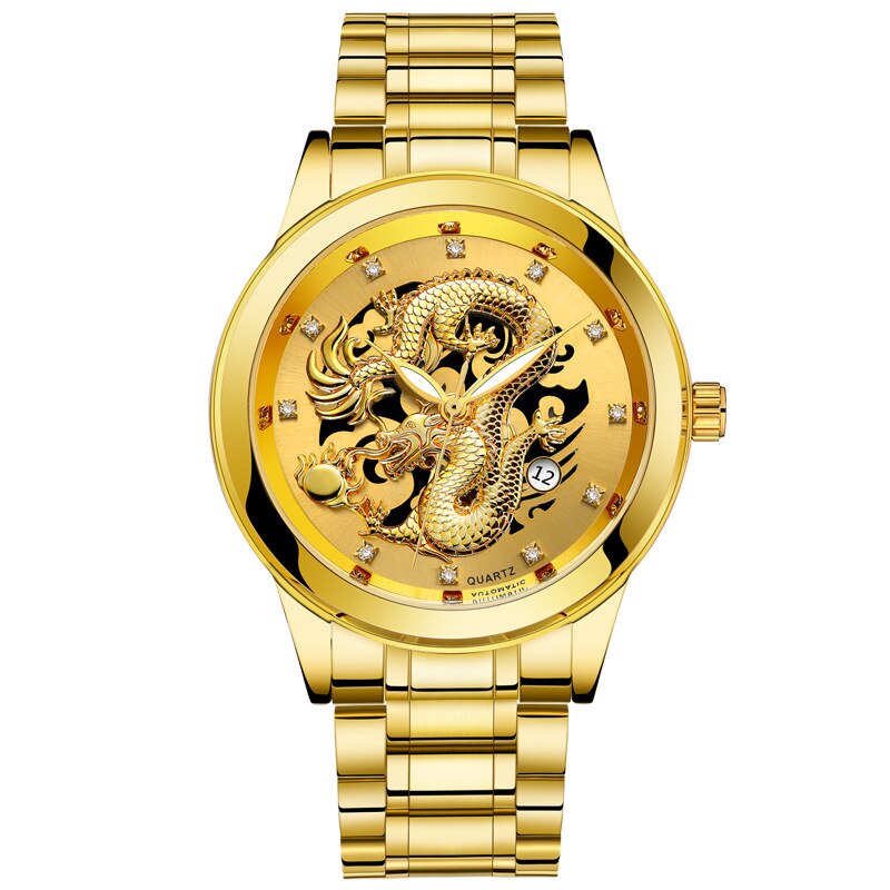 Ultrathin Golden Dragon Watch