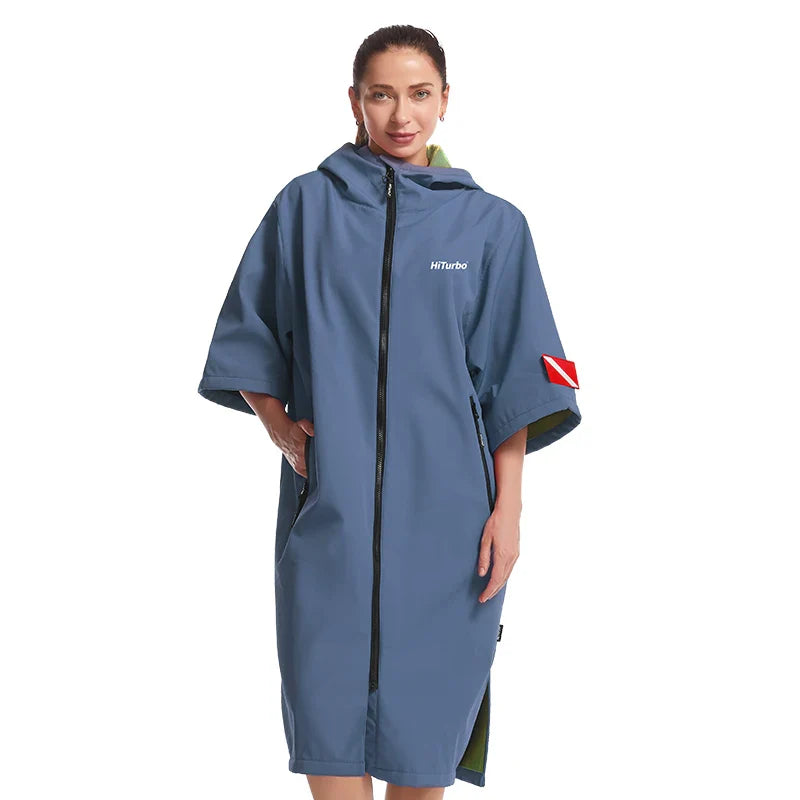 Unisex Waterproof Cape Short Sleeves