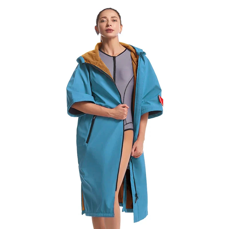 Unisex Waterproof Cape Short Sleeves