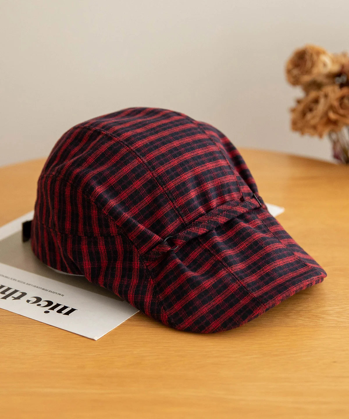Unisex Breton Hat Vintage Patchwork Plaid Style 3