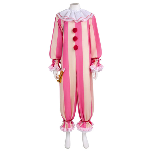 Unisex Circus Clown Jumpsuit Playful Striped Design 0