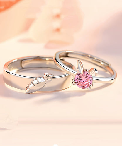 Unisex Couple Rings Matching Carrot and Rabbit Design for Couples 1