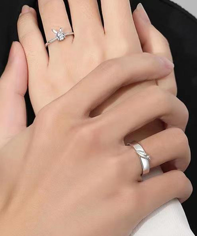 Unisex Couple Rings Matching Carrot and Rabbit Design for Couples 2