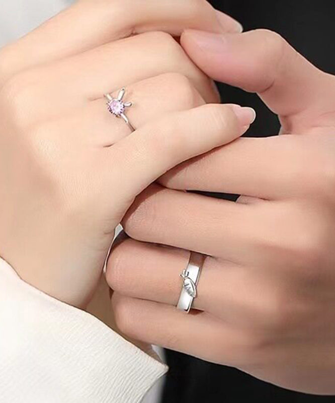 Unisex Couple Rings Matching Carrot and Rabbit Design for Couples 3