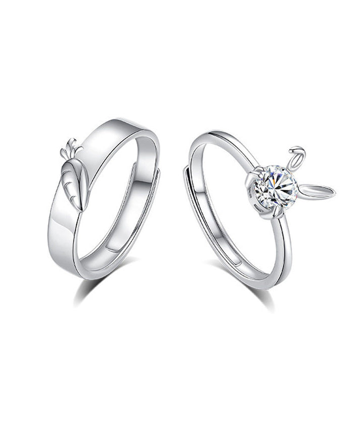 Unisex Couple Rings Matching Carrot and Rabbit Design for Couples 4
