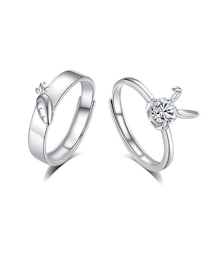 Unisex Couple Rings Matching Carrot and Rabbit Design for Couples 4