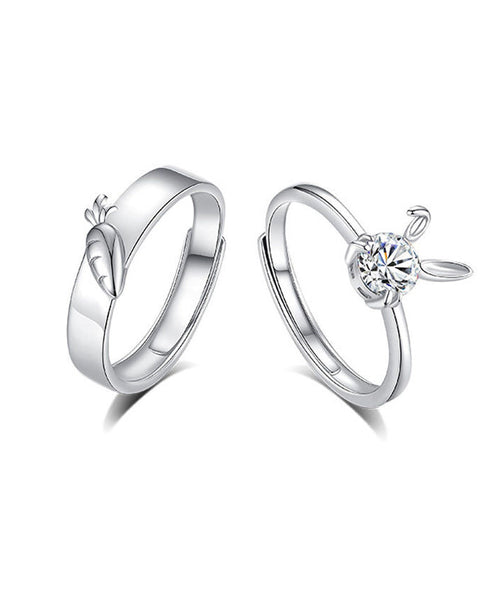 Unisex Couple Rings Matching Carrot and Rabbit Design for Couples 4