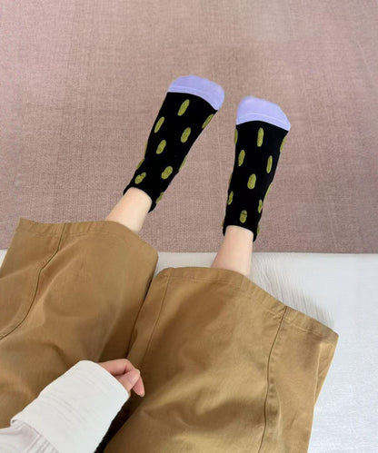 Unisex Crew Socks Colorblock Jacquard Design 2
