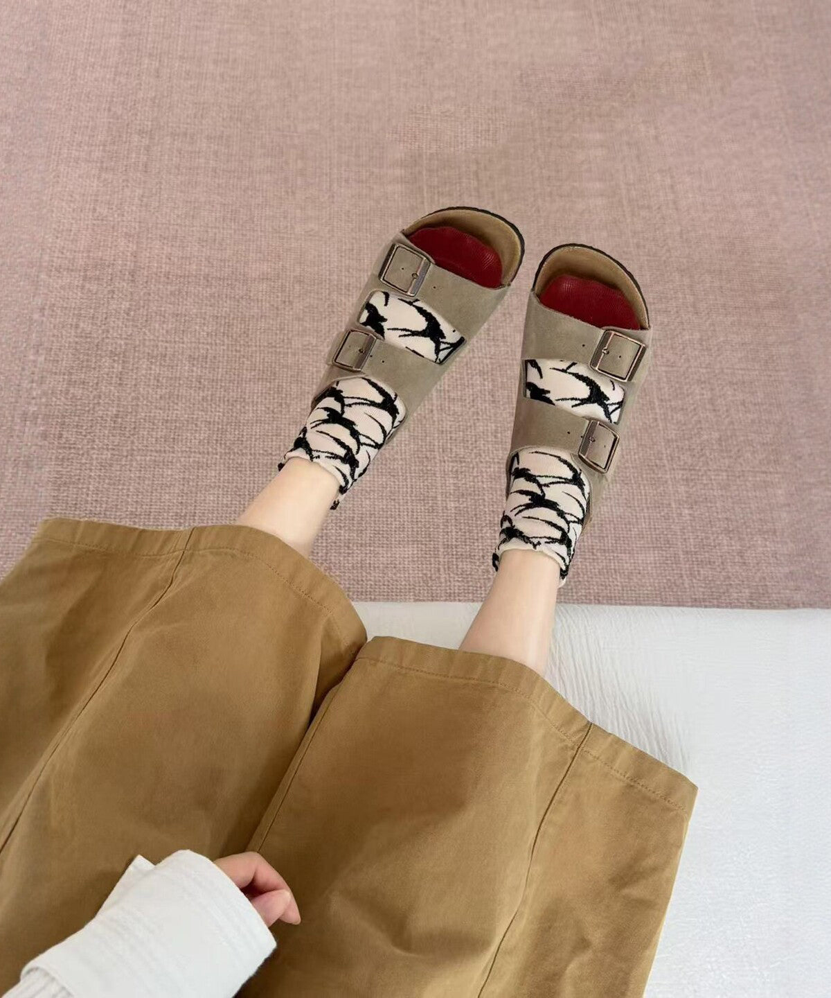Unisex Crew Socks Colorblock Jacquard Design 3