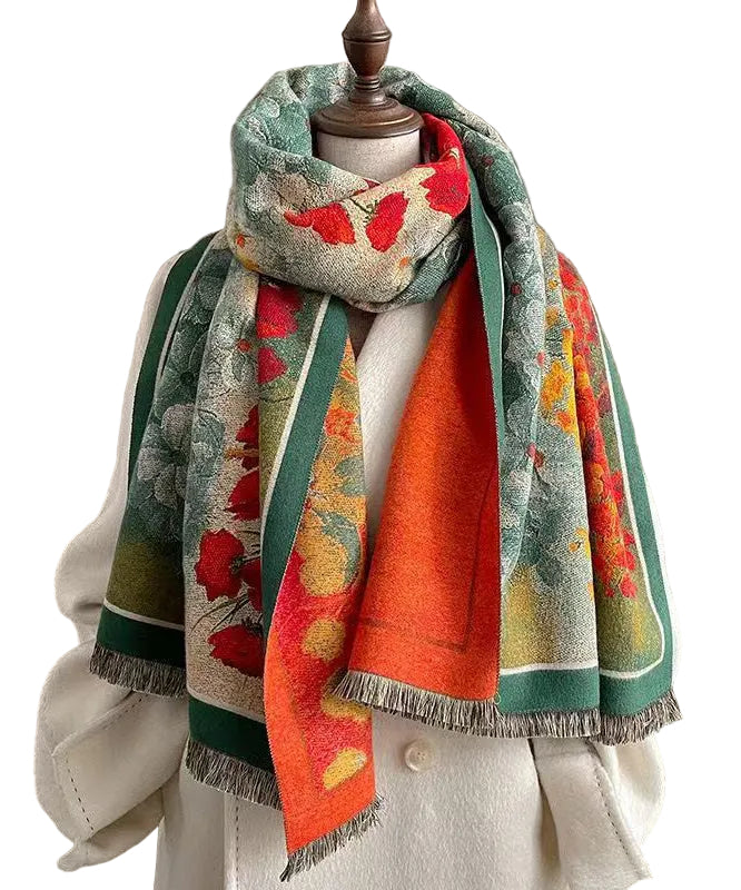 Unisex Double-Sided Printed Scarf Thick Style 0