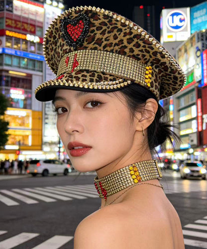 Unisex Flat Brimmed Hat Leopard Print 3
