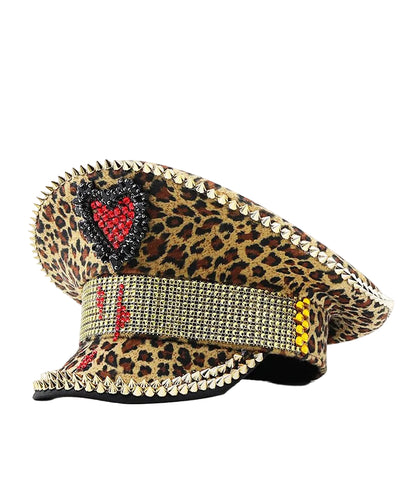 Unisex Flat Brimmed Hat Leopard Print 4