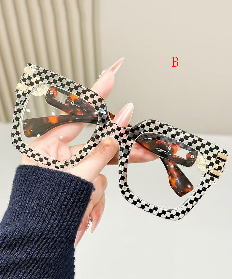 Unisex Full Frame Reading Glasses Large Frame Fashion Print 1