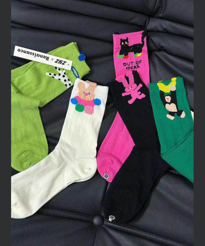Unisex Mid Calf Socks Cartoon Design Breathable 3