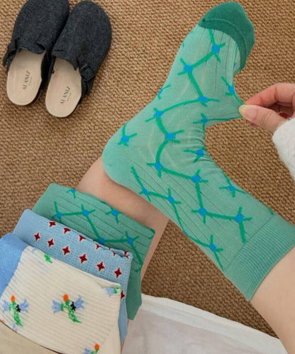 Unisex Mid Calf Socks Contrasting Design Breathable 4