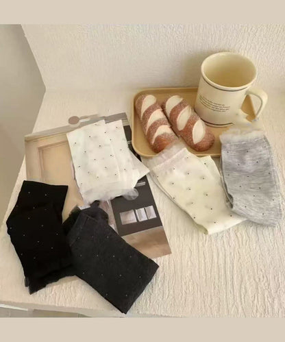 Unisex Mid Calf Socks Dot Patchwork Design 4