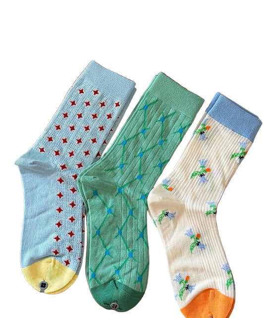 Unisex Mid Calf Socks Jacquard Design Breathable 1