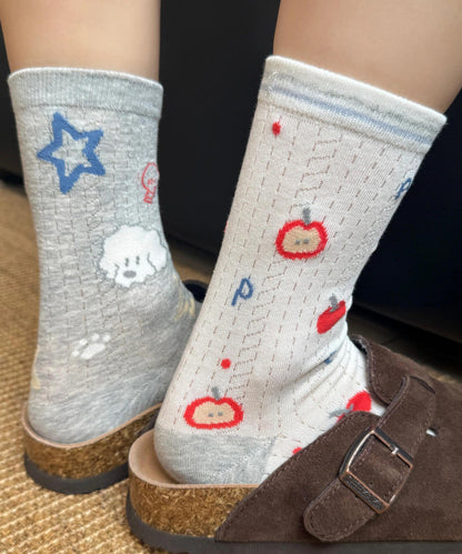 Unisex Mid Calf Socks Jacquard Pattern 0