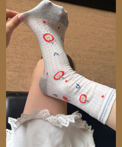Unisex Mid Calf Socks Jacquard Pattern 4