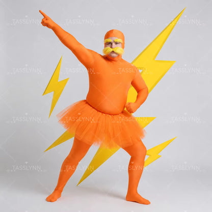 Unisex Plus Size Cosplay Costume Bodysuit with Skirt and Facial Accessories 2