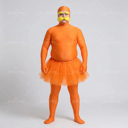 Unisex Plus Size Cosplay Costume Bodysuit with Skirt and Facial Accessories 3