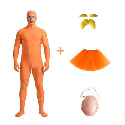 Unisex Plus Size Cosplay Costume Bodysuit with Skirt and Facial Accessories 6