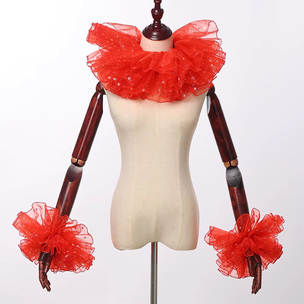 Unisex Ruffled Collar and Wrist Bands Cosplay Set 10