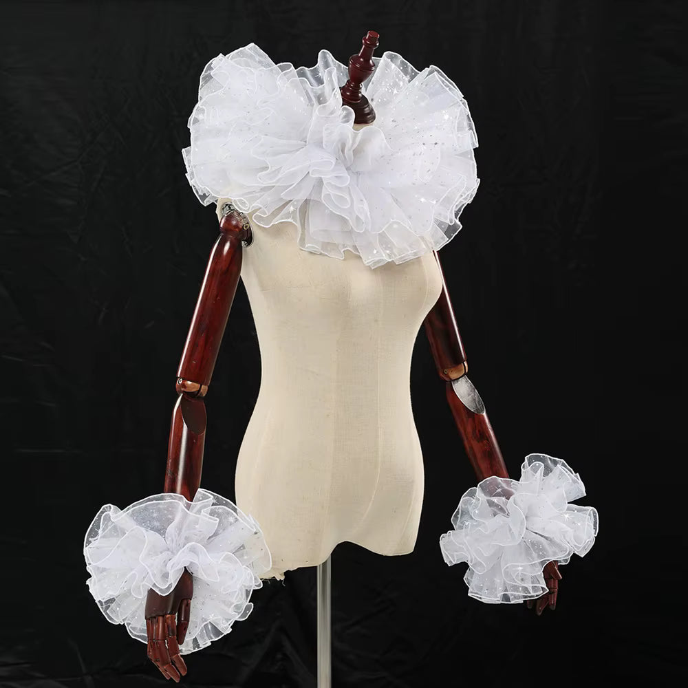 Unisex Ruffled Collar and Wrist Bands Cosplay Set 2