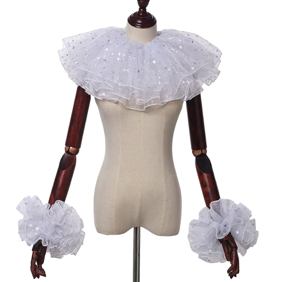 Unisex Ruffled Collar and Wrist Bands Cosplay Set 4