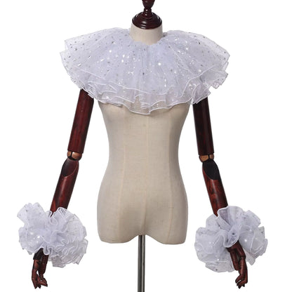 Unisex Ruffled Collar and Wrist Bands Cosplay Set 4