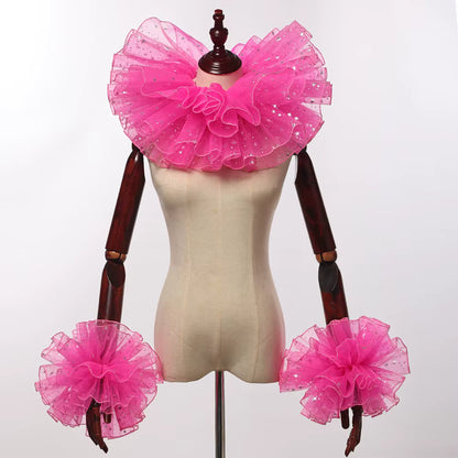Unisex Ruffled Collar and Wrist Bands Cosplay Set 6