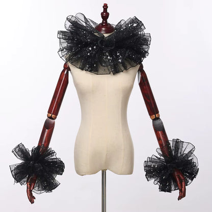 Unisex Ruffled Collar and Wrist Bands Cosplay Set 8