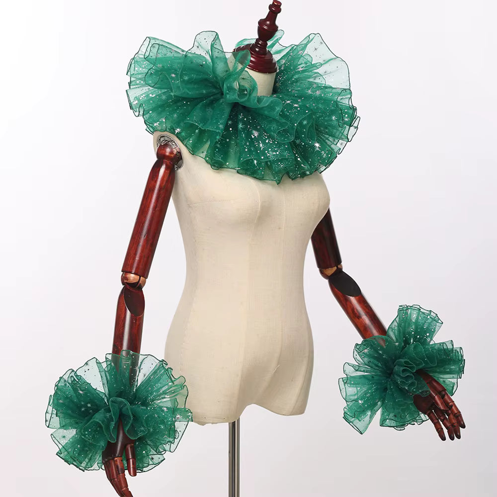 Unisex Ruffled Collar and Wrist Bands Cosplay Set 9
