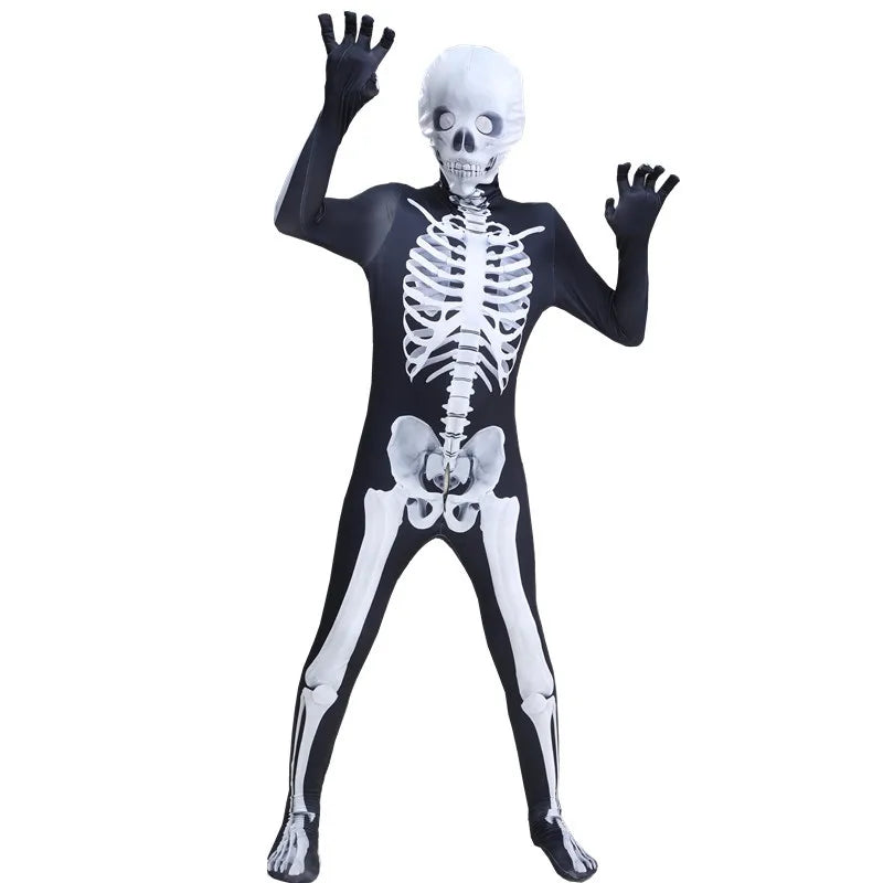 Unisex Skeleton Jumpsuit Halloween Costume 3