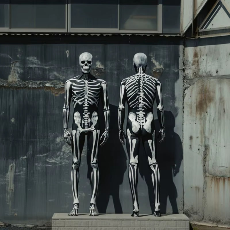 Unisex Skeleton Jumpsuit with Mask Steampunk Style Costume 4