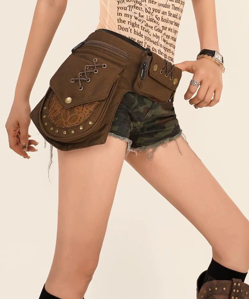Unisex Waist Bag Retro Style with Rivet Detail 2