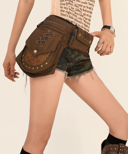 Unisex Waist Bag Retro Style with Rivet Detail 2