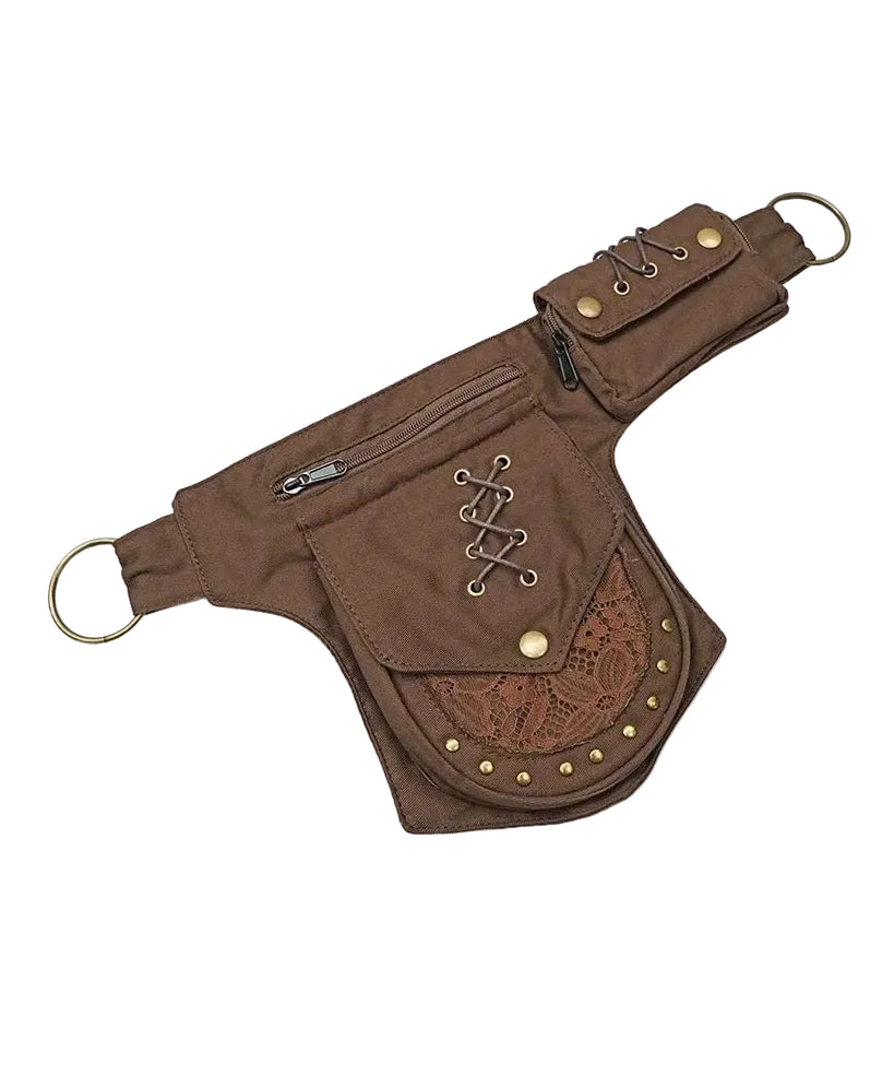 Unisex Waist Bag Retro Style with Rivet Detail 4