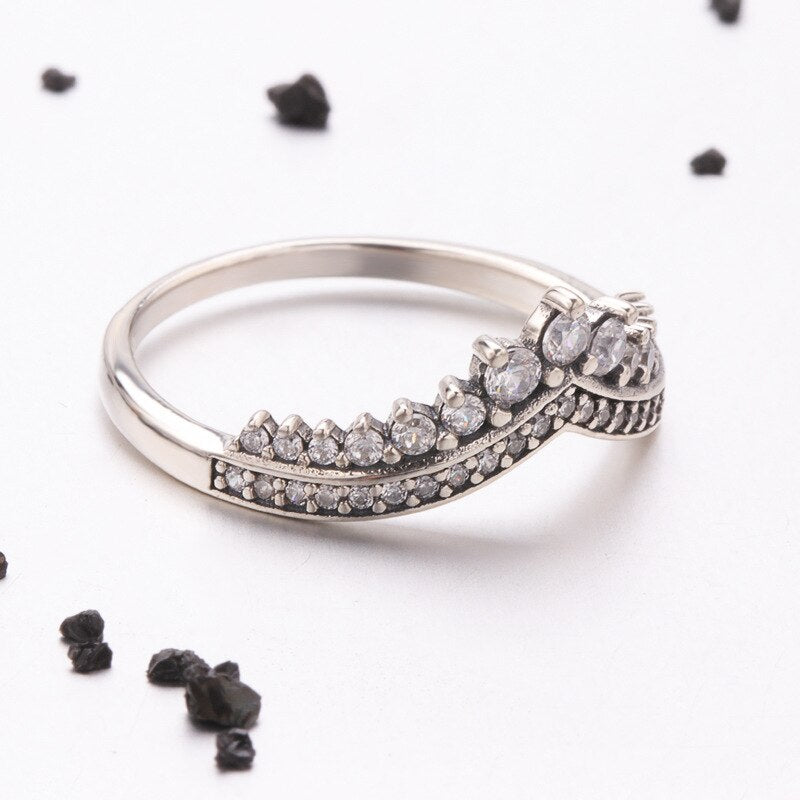 V shape Sterling silver Ring