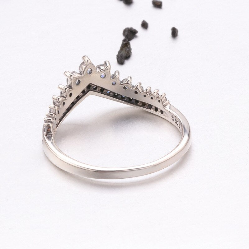 V shape Sterling silver Ring