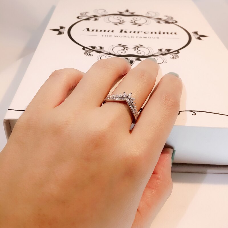 V shape Sterling silver Ring