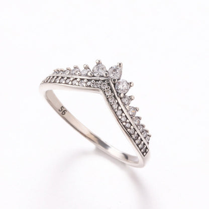 V shape Sterling silver Ring