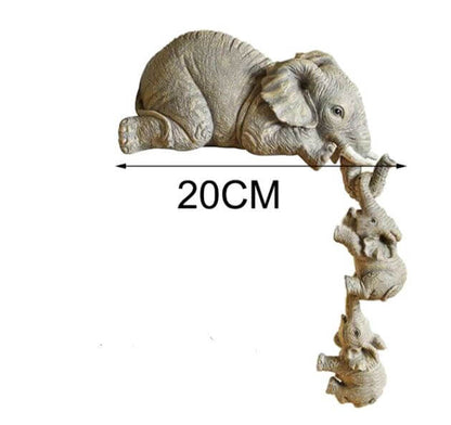 Moeder en baby olifanten beeldje