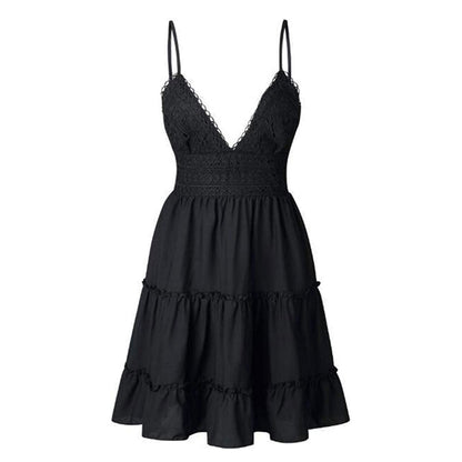 Women's V-neck Spaghetti Strap Dress