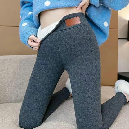Velvet-lined fleece women's winter leggings