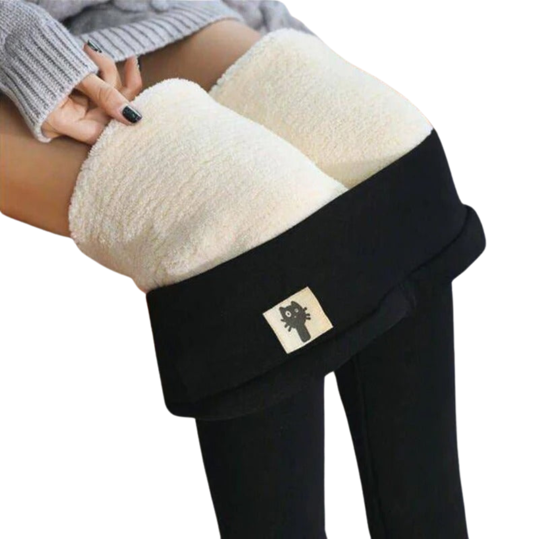 Velvet-lined fleece women's winter leggings