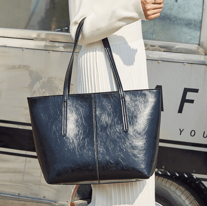 Vintage Oil Wax Leather Tote Bag