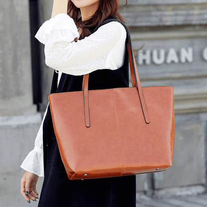 Vintage Oil Wax Leather Tote Bag