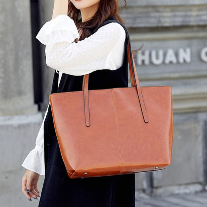 Vintage Oil Wax Leather Tote Bag